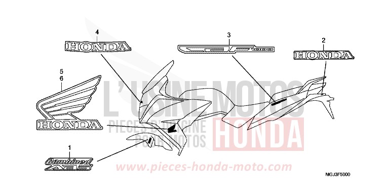 MARQUE/RAYURE de CBF1000F ABS PEARL NIGHTSTAR BLACK (NHA84) de 2010